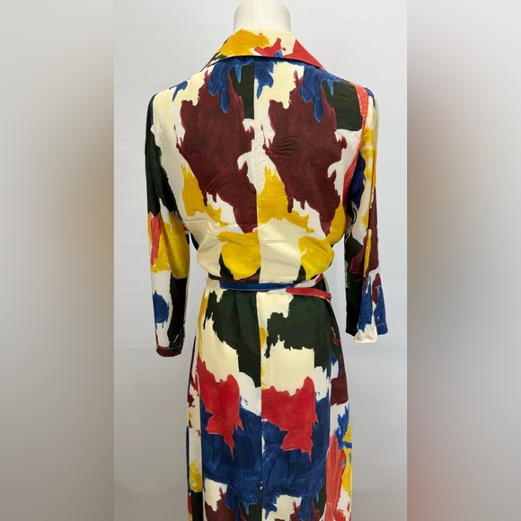 WRAY Multi color 100% Silk Expressionist wrap Dress size XS - Picture 6 of 15